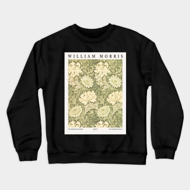 William Morris Exhibition Design, Textile Design, Chrysanthemum Pattern Crewneck Sweatshirt by VanillaArt